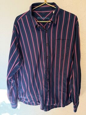 Tommy Bahama Striped Cotton Button Down Shirt XL